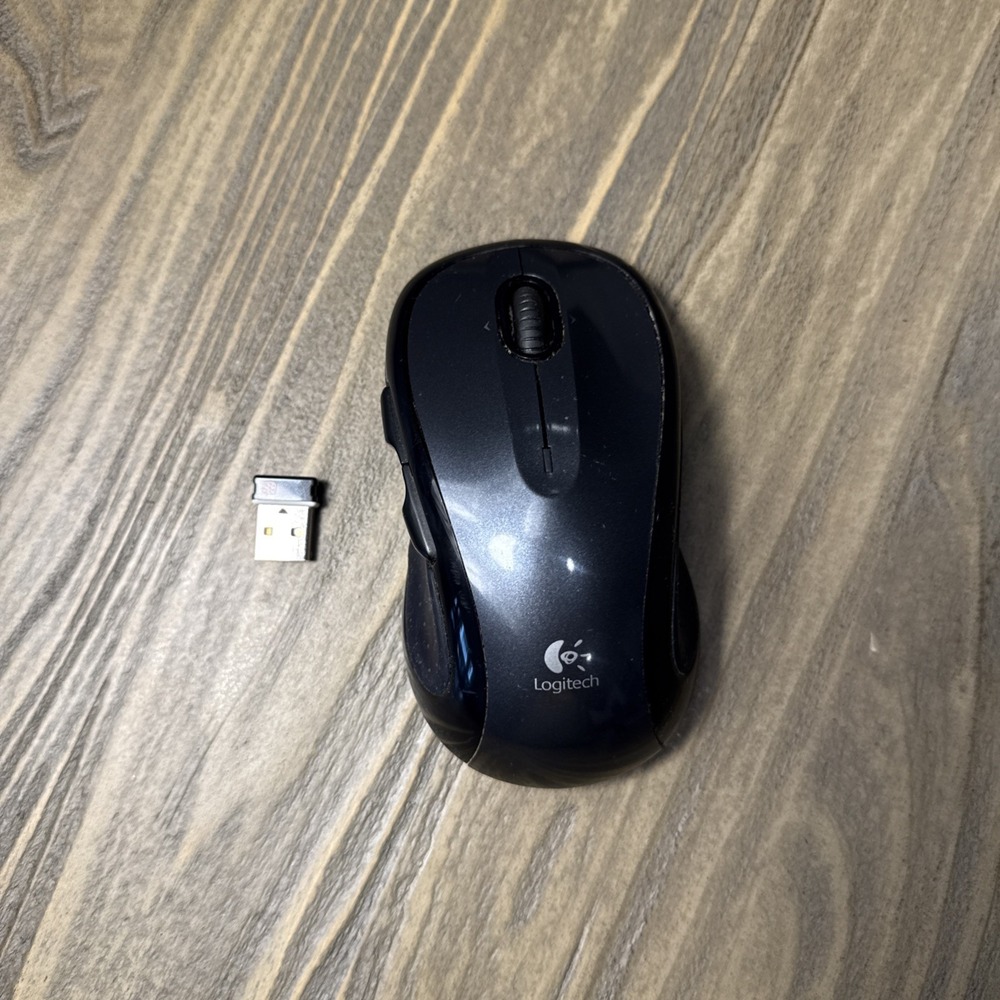 Logitech M510 Wireless Mouse With Dongle Gray And Black Tested & Works